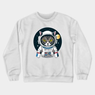 Space cat, funny cat design, cat galaxy Crewneck Sweatshirt